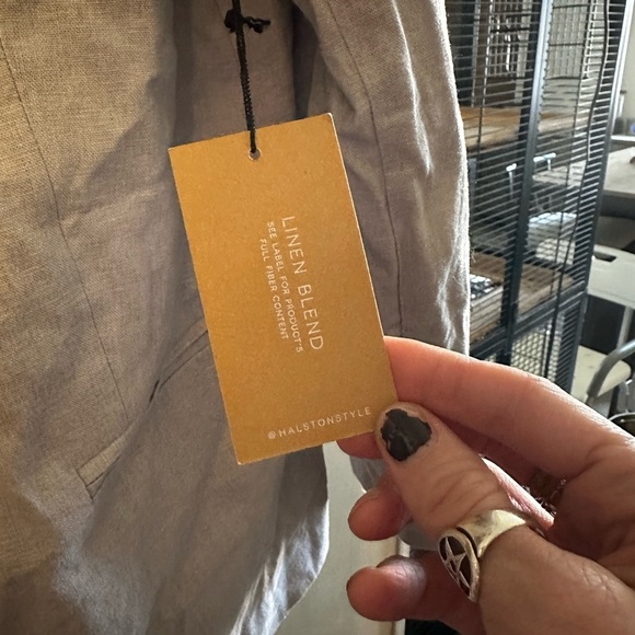 Halston Linen Blend Blazer Suit Jacket - Picture 6 of 9